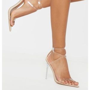 PLT clear strappy heels